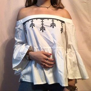 White off the shoulder top